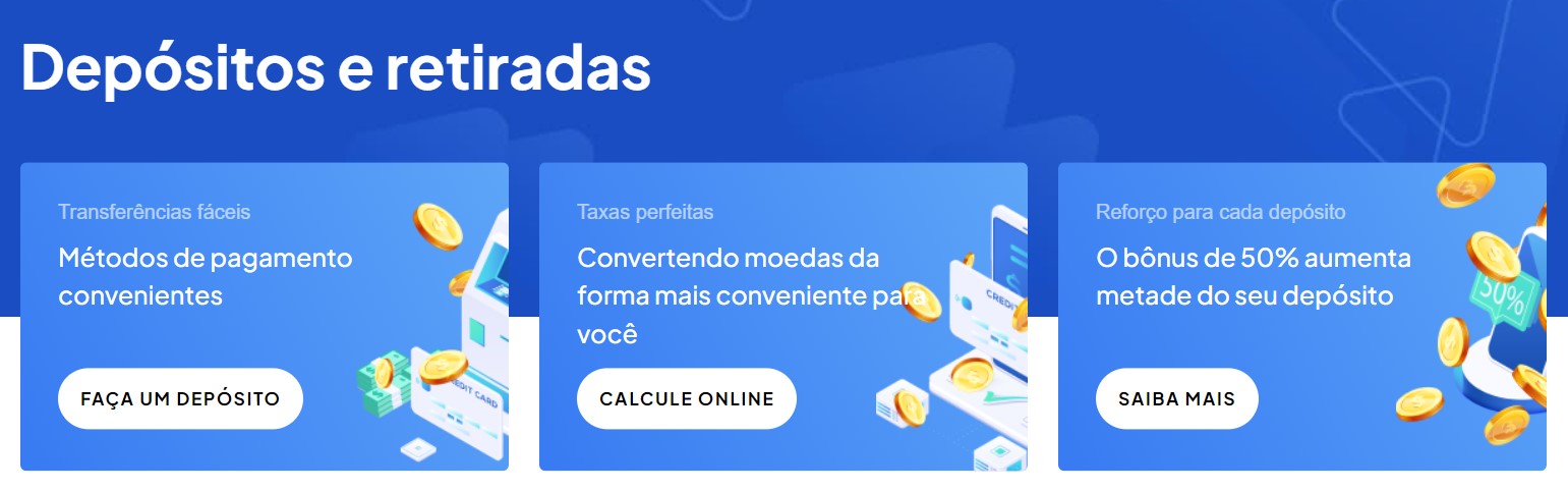 Depósitos e Retiradas Octa Depósitos e Retiradas Octa